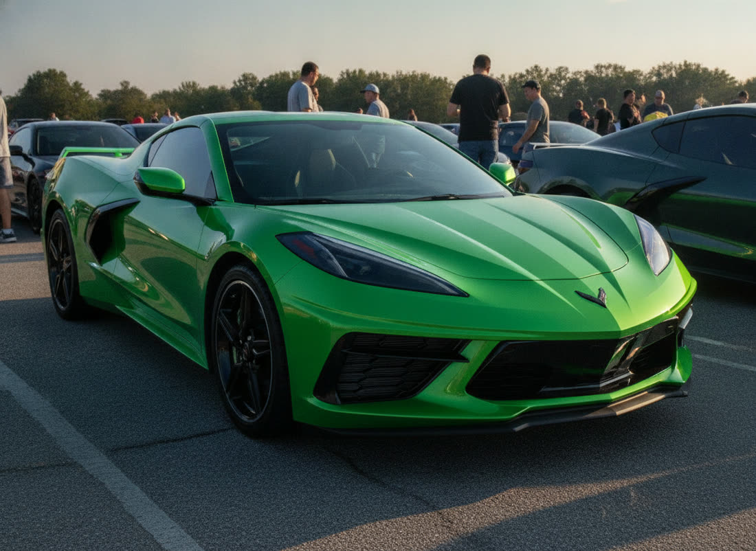 AI preview: Chevrolet Corvette C8 wrapped in gloss Sublime Green